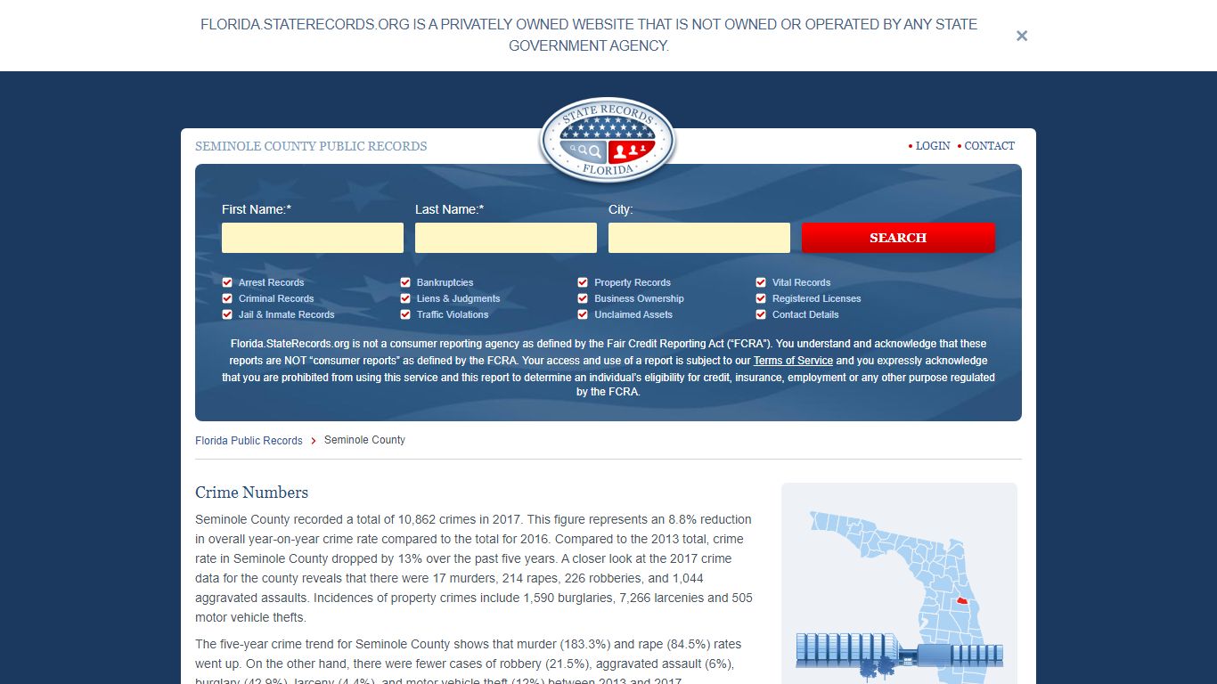 Seminole County Arrest, Court, and Public Records | StateRecords.org